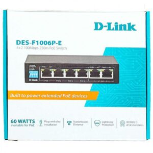 DLINK POE SWITCH 4 PORT (4 NORMAL + 2 NORMAL UPLINK)