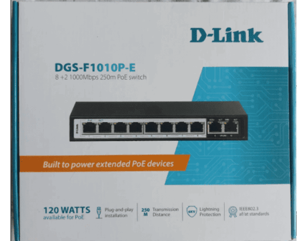 DLINK POE SWITCH 8 PORT GIGA (8 PORT GIGA + 2 GIGA UPLINK)