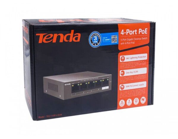 TENDA POE SWITCH 5 PORT 1105P (4 GIGA + 1 GIGA UPLINK)