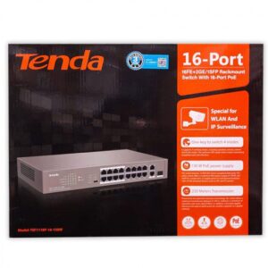 TENDA POE SWITCH 16 PORT 1118P (16 NORMAL + 2 GIGA UPLINK)