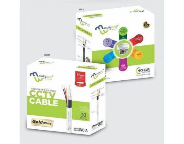 CCTV CABLE 3+1 MULTYBYTE (90 YARD) INDOOR GOLD
