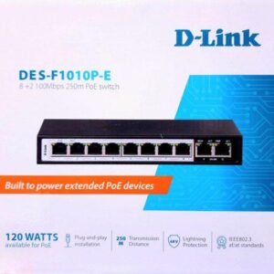 DLINK POE SWITCH 8 PORT (8 NORMAL + 2 NORMAL UPLINK) DESF1010PE