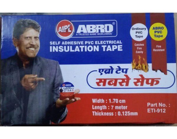 ABRO PVC ELECTRICAL INSULATION TAPE 18MM X 0.125MM X 6M (PACK OF 30) (BLACK)