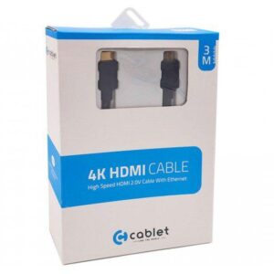 CABLET HDMI CABLE 3M 4K 60HZ 1080P WITH ETHERNET 18GB/S SPEED