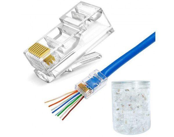 DI RJ45 CONNECTOR (CAT6) (PACK OF 100 PCS) PASS THROUGH