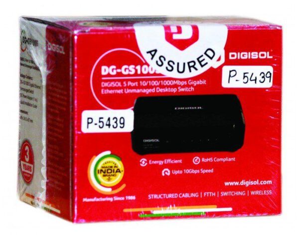 DIGISOL DESKTOP SWITCH 5 PORT (DG GS1005) GIGABIT