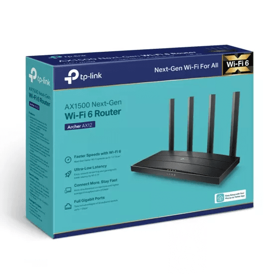 TP-Link AX1500 Dual Band Wi-Fi 6 Router (Archer AX12)
