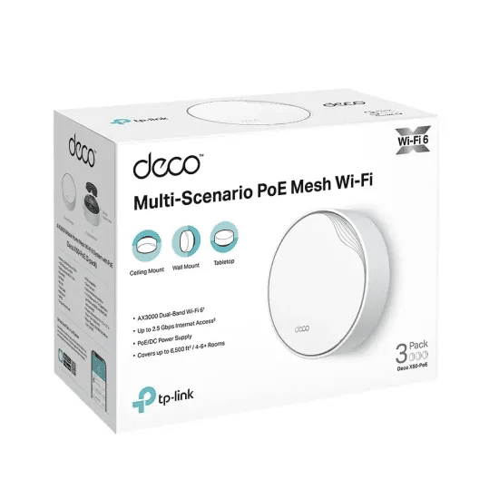 TP-Link Deco X50-Poe AX3000 Whole Home Mesh Wi-Fi 6 With POE (Pack Of 3)