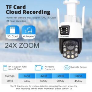 6MP PTZ 24X Zoom Security Wifi Dual Lens 4MM Camera