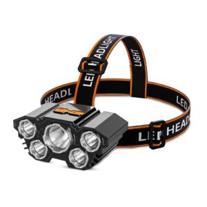 USB Rechargeable Headlight 3 Light 180 Azimuth Adjustment Portable Lightweight Head Lamp