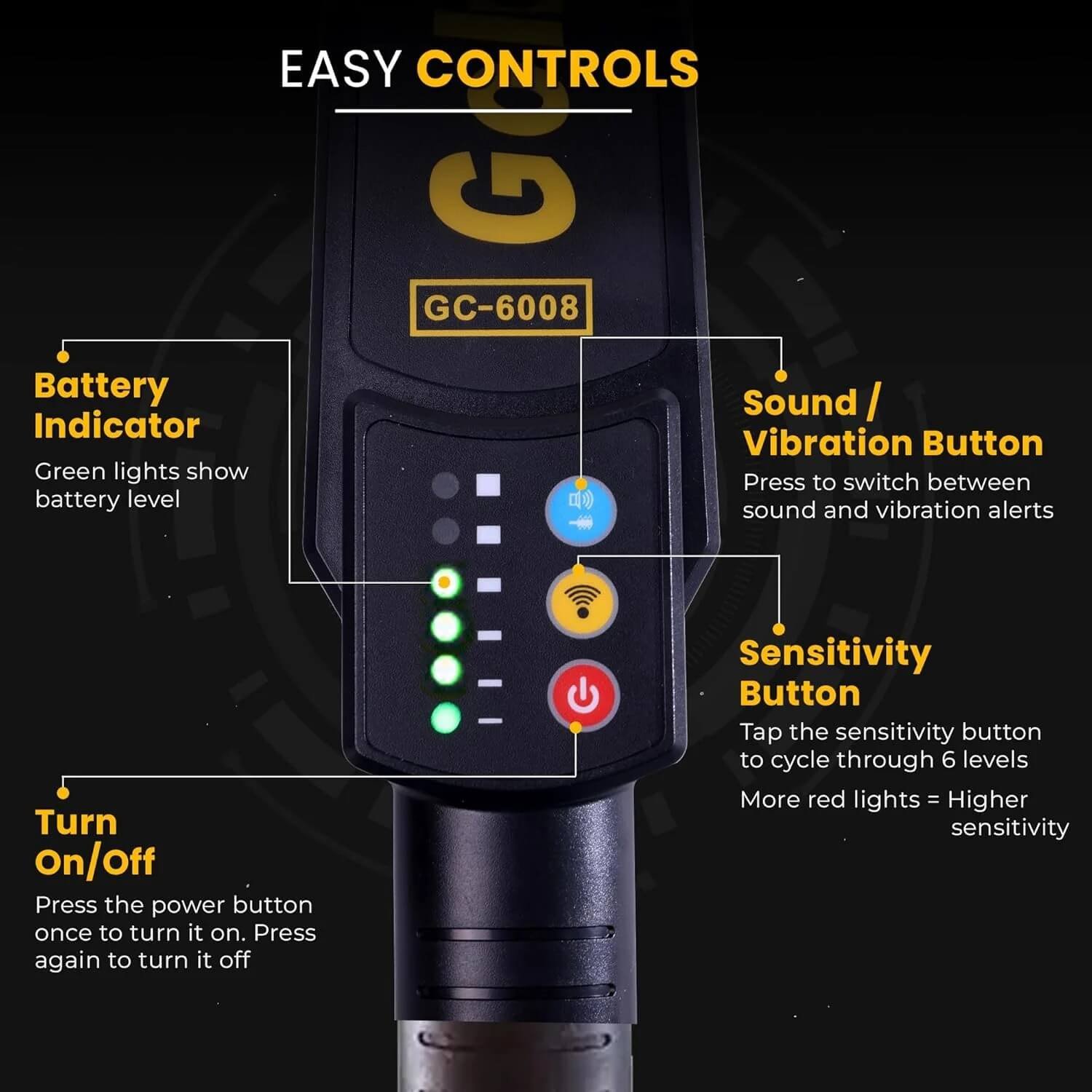 Hand-Held Safety Inspection High Sensitivity Metal Detector with Sound & Vibrate Alarm Signals