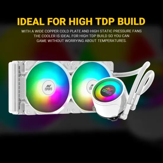 Ant Esports CPU Cooler Liquid ICE 240 ARGB (White) - Image 3