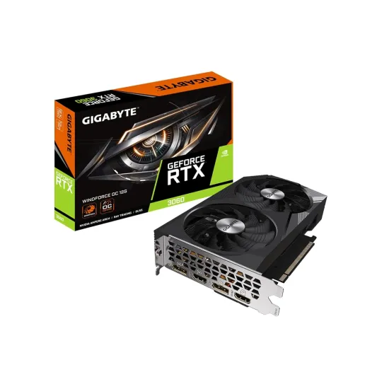 Gigabyte Nvidia Graphic Card RTX 3060 12GB DDR6 Windforce OC 12GB Dual Fan