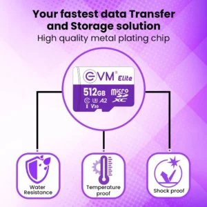 EVM Micro SD Card 512GB Elite For CCTV Camera and Smart Phone