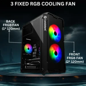 Consistent Mid Tower Gaming Cabinet (Micro-ATX / Mini-ITX) Venus CIG2008 Black