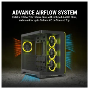 Ant Esports Gaming Cabinet Crystal ARC Black