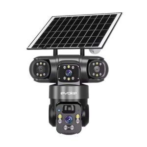 Evoke Solar CCTV Camera Outdoor, 5MP Triple Lens Security Camera